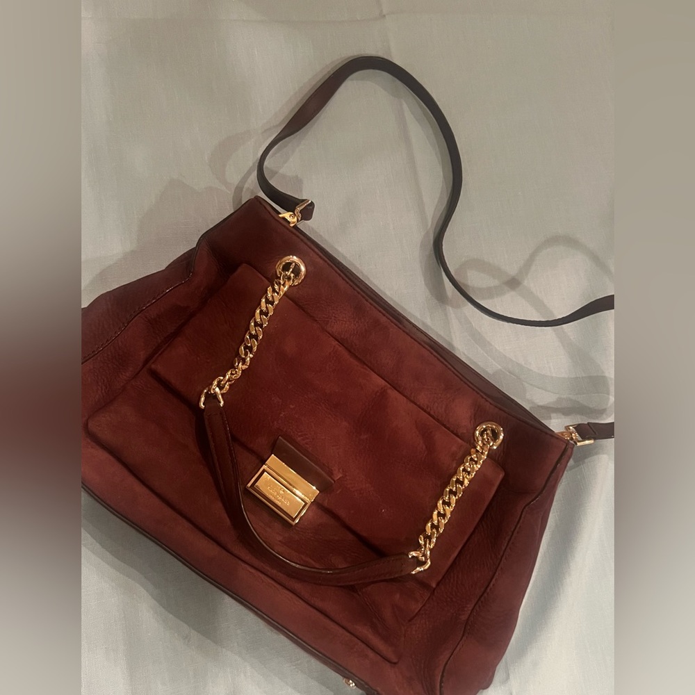 - Kate Spade Plum Suede purse! Good used condition.